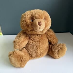 Ikea Titta Brown Teddy Bear Hand Puppet Soft Toy Plush Rare HTF Embroidered Eyes